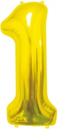 Balon foliowy cyfra 1 złoty GoDan 85 cm