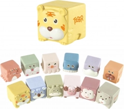 Zestaw miękkich sensorycznych klocków ze zwierzątkami, 12 szt.