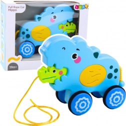 Interaktywny hipopotam na sznurku z niebieskim dźwiękiem