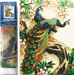 Malowanie diamentowe Szlachetny paw 30 × 40 cm