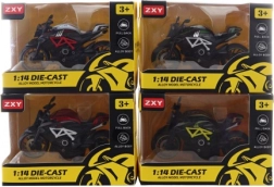 Metalowy motocykl z napędem wstecznym