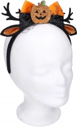Karnawałowa opaska z uszami i ozdobą dyni