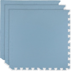 Piankowa podłogowa mata do zabawy HUMBI 180 × 60 cm, duże wodoodporne puzzle, bezpieczna, 3 szt., jasnoniebieska