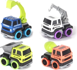 Metalowe auto budowlane 6 cm na napęd typu pull-back