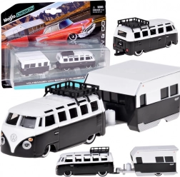 Maisto metalowy model VOLKSWAGEN Van Samba z przyczepą kempingową 1:64