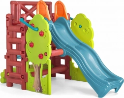 Feber dziecięcy plac zabaw ze zjeżdżalnią i stolikiem Wood House