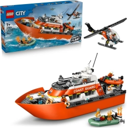 LEGO City łódź ratunkowa straży przybrzeżnej i helikopter