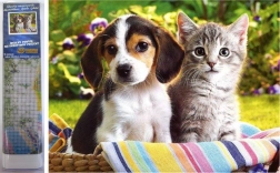 Diamentowe malowanie Przyjaciele w koszyku 30 × 40 cm