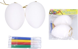 Plastowe jajka do kolorowania 5 × 8 cm, 2 szt. z flamastami