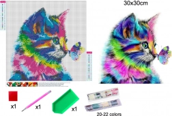 diamond painting kociątko 30 × 30 cm