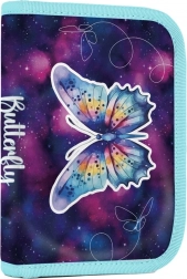 Szkolny piórnik z 2 skrzydełkami Motyl, pusty