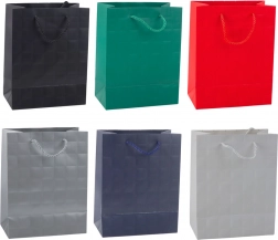 Torebka prezentowa z tłoczonymi kwadratami 23 × 18 × 10,5 cm