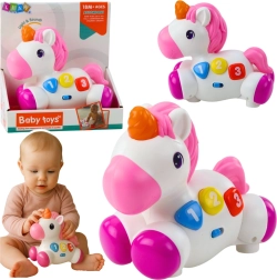 Interaktywny jednorożec na kółkach ze światłami i dźwiękami