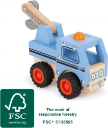 Drewniana laweta small foot z ruchomym dźwigiem