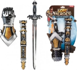 Rycerski zestaw plastikowy miecz z pokrowcem i ochraniaczami