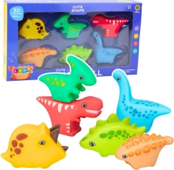 Zestaw gumowych zabawek do kąpieli Dino World 6 szt.