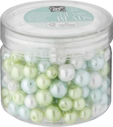 Zestaw zielonych szklanych koralików
