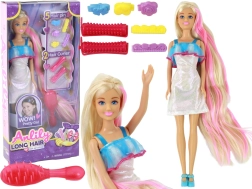 Lalka Anlily z długimi blond włosami - zestaw stylizacyjny