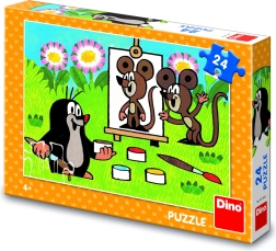 Krecik malarzem dziecięce puzzle Dino 24 elementy