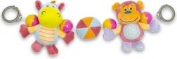 pluszowa grzechotka na wózek BABY MIX – hipopotam i małpka