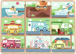 drewniany labirynt z pojazdami TOOKY TOY