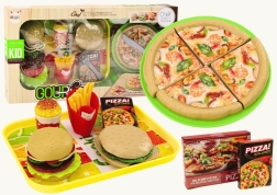 Zestaw fast food dla dzieci – pizza, burgery, frytki i akcesoria, 24 elementy