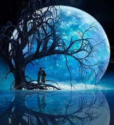 Diamentowe Malowanie Księżyc nad jeziorem 30x40cm