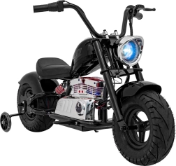 Dziecięcy motocykl elektryczny chopper Warrior – czarny