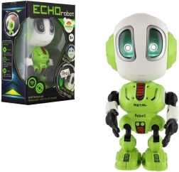 robot ECHO zielony 12 cm z dźwiękiem i światłem na baterie