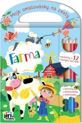 Kolorowanka podróżna – farma, 96 stron, naklejki i 6 kredek