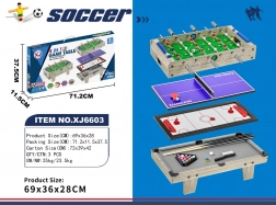 stolikowy stół do gier 4w1 szary – bilard, air hockey, tenis stołowy i piłkarzyki
