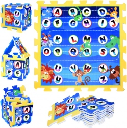 Piankowe puzzle – edukacyjna mata alfabet dżungla 93 × 93 cm
