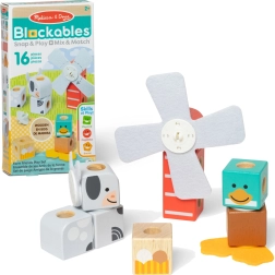 Drewniane magnetyczne klocki konstrukcyjne Blockables Farma 16 szt. MELISSA & DOUG