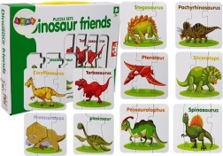 edukacyjne puzzle dinozaury – 10 par po angielsku