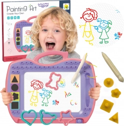 Woopie magnetyczna tablica do rysowania ze stempelkami i szablonami