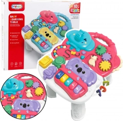Interaktywny edukacyjny stoliczek dla dzieci Różowy