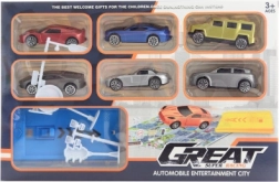 Zestaw wystrzeliwanych autek ze znakami i torem