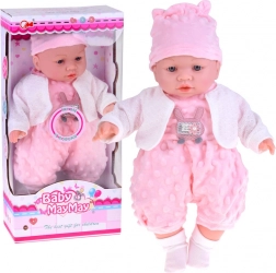 Interaktywna miękka lalka bobas 40 cm z dźwiękami
