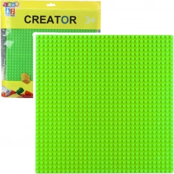 Płyta konstrukcyjna do budowania z klocków zielona 25,5x25,5 cm