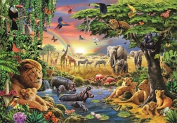 Puzzle Afrykańskie spotkanie 2000 elementów