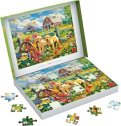 Puzzle EUROGRAPHICS Connecting Pieces szczenięta wiosną 48 elementów