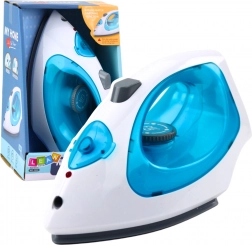 Żelazko dla dzieci z parą, światłami i dźwiękami niebieskie