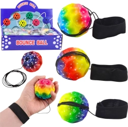 Piłeczka treningowa na gumce z paskiem – ćwiczenia refleksu i koordynacji 6,5 cm