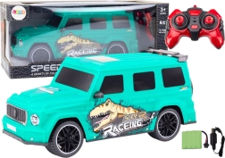 RC auto z dinozaurami 1:10 zielone