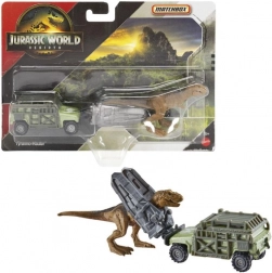 Matchbox Jurassic World transporter dino – zestaw do zabawy z pojazdem i dinozaurami