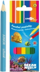 Kredki Ocean World sześciokątne kolorowe 6 szt.