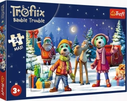 Puzzle Trefl – Rodzina Treflików: lepimy bałwana, 24 elementy