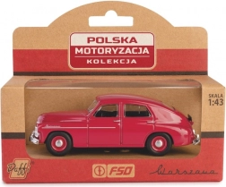 Metalowy model auta Warszawa M20 – bordowy klasyczny sedan