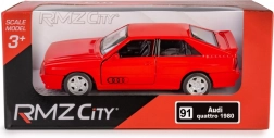 Metalowy model auta AUDI QUATTRO Coupe 1:35 czerwony z napędem pull-back i otwieranymi drzwiami