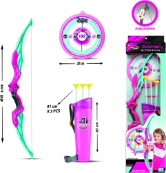 Różowy zestaw łuczniczy dla dzieci z akcesoriami